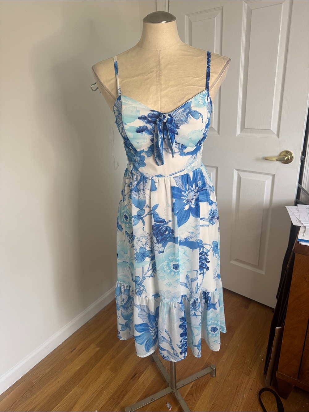 NWOT AUW Blue Floral  Sundress